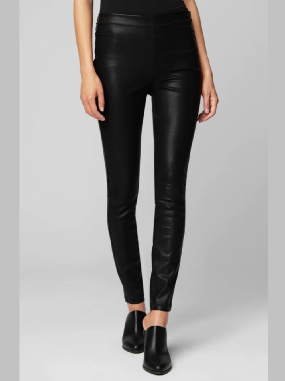 Blank NYC Black Vegan Leather Pull On Skinny Leggings Pants